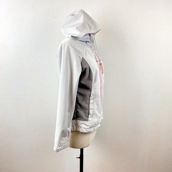 ZERO X POSUR Hooded Jacket Sz Small Light Gray Fleece Lined Outdoor Sports - Picture 9 of 11